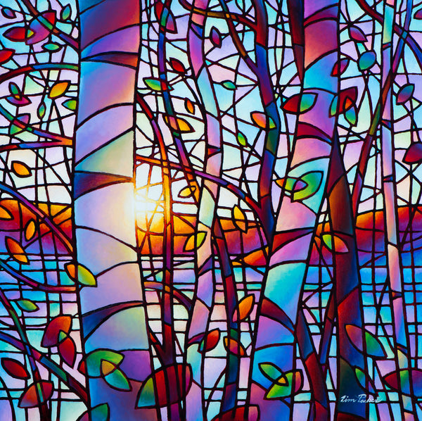 Opalescent Light, Lake Baptiste - Available at 8" by 8", 12" by 12" and 16" by 16"